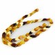 Collier d'ambre multicolore pierre losange