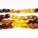 Collier long d'ambre naturel multicolore, pierre losange