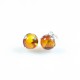 Boucle d'oreille Argent et Ambre naturel couleur miel/cognac
