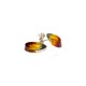 Boucle d'oreille Ambre miel et Argent 925/1000
