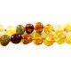 Collier d'ambre adulte multicolore, perle ronde