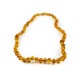 Collier ambre cognac adulte perle ronde