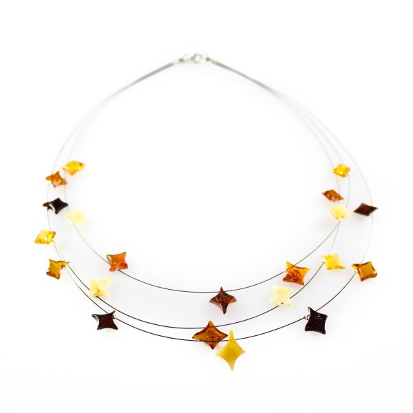 Collier d'ambre naturel avec perle en forme d'étoile