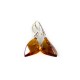 Boucle d'oreille en Ambre cognac et Argent