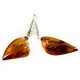 Boucle d'oreille en Ambre cognac et Argent