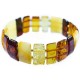 Bracelet d'ambre adulte multicolore pierre rectangulaire