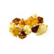 Bague multicolore en ambre naturel