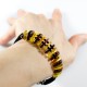 Moderne bracelet en ambre naturel, pierre demi-lune