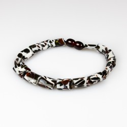 Bracelet d'ambre adulte mosaïque ambre cognac