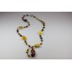 Long collier d'ambre adulte avec des pierres d'ambre brutes multicolores