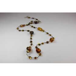Collier d'ambre pour adulte miel et cognac