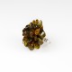 Bague en ambre couleur vert en forme de fleur