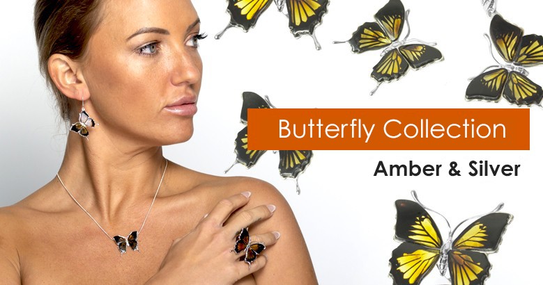 Butterfly Amber and Silver Collection