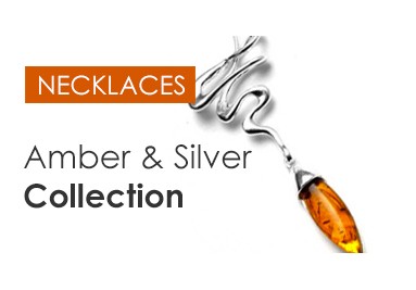 Amber necklaces with silver